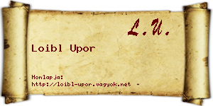 Loibl Upor névjegykártya